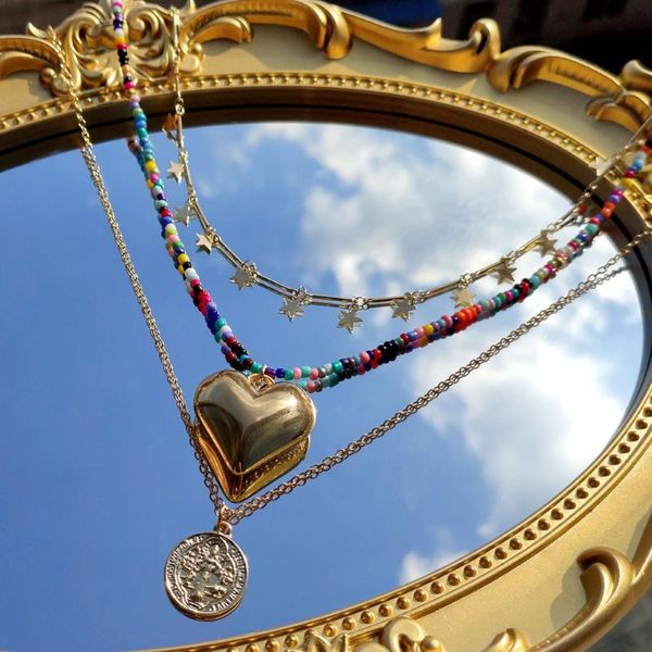 pendant necklaces fashion gold love coin star necklace women multilayer colorful acrylic resin bead metal chain jewelry 2021, Silver
pendant necklaces fashion gold love coin star necklace women multilayer colorful acrylic resin bead metal chain jewelry 2021, Silver