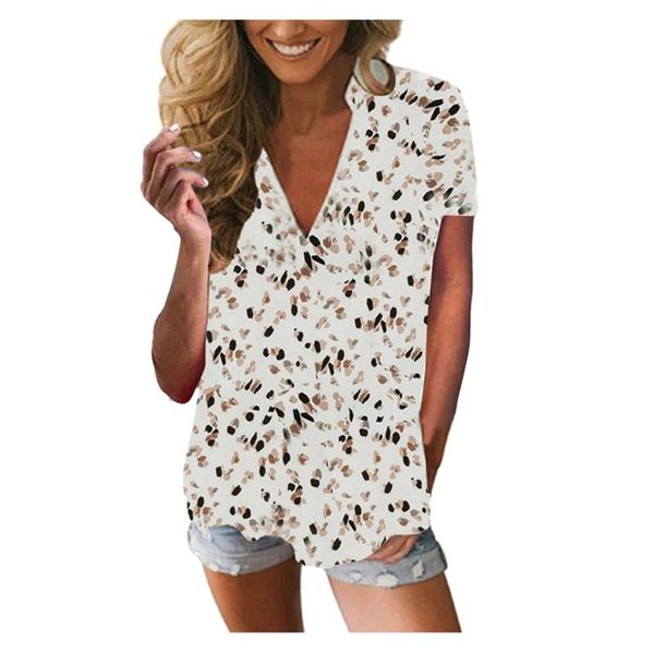 women's blouses & shirts womens prints v-neck short-sleeve summer casual loose blouse, White
women's blouses & shirts womens prints v-neck short-sleeve summer casual loose blouse, White