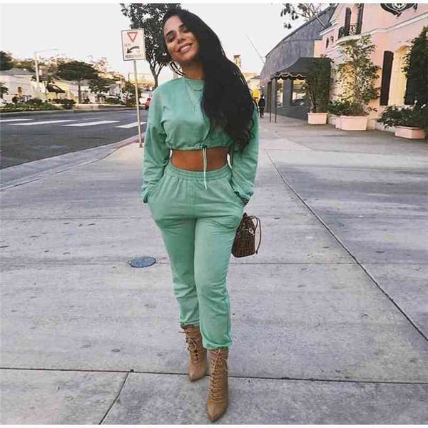green two piece set crop pants pullover tracksuit autumn women outfits casual female clothes sports matching sets 210603, White
green two piece set crop pants pullover tracksuit autumn women outfits casual female clothes sports matching sets 210603, White