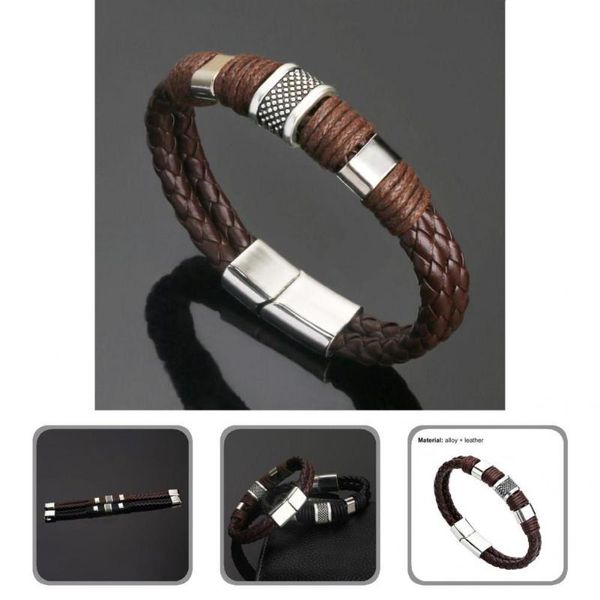 bangle stitching retro voguish men rope bangles faux leather skin-friendly for daily wear, Black
bangle stitching retro voguish men rope bangles faux leather skin-friendly for daily wear, Black