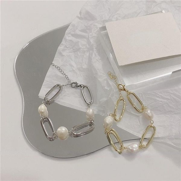 link, chain fashion jewelry geometry metal link bracelet simply design natural freshwater pearl for women gifts, Black
link, chain fashion jewelry geometry metal link bracelet simply design natural freshwater pearl for women gifts, Black