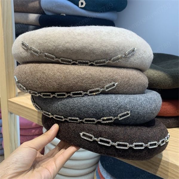 autumn winter wool warm rhinestone chain lady beret hats women leisure painter hat, Blue;gray
autumn winter wool warm rhinestone chain lady beret hats women leisure painter hat, Blue;gray