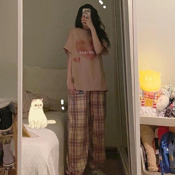 men's tracksuits women pink t shirt plaid trousers set matching sets girl summer korean style loose short sleeved t-shirt heart print t, Gray
men's tracksuits women pink t shirt plaid trousers set matching sets girl summer korean style loose short sleeved t-shirt heart print t, Gray