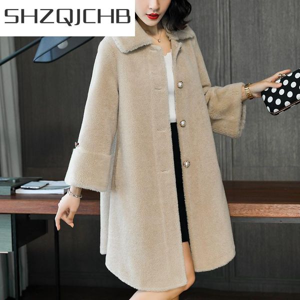 women's fur & faux shzq real sheep shearing jackets women natural wool coat female long autumn winter jacket korean fashion clothes 202, Black
women's fur & faux shzq real sheep shearing jackets women natural wool coat female long autumn winter jacket korean fashion clothes 202, Black