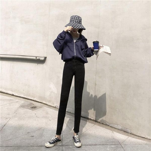 women's jeans black female feet high waist stretch slimming pants pencil women, Blue
women's jeans black female feet high waist stretch slimming pants pencil women, Blue