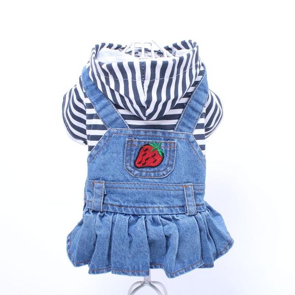 dog apparel pet jean dress blue&black striped denim cat clothes strawberry design clothing 2 colour
dog apparel pet jean dress blue&black striped denim cat clothes strawberry design clothing 2 colour