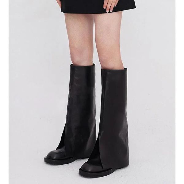 boots 2021 knee high women shoes leather platform riding flat over the gothic beige round toe, Black
boots 2021 knee high women shoes leather platform riding flat over the gothic beige round toe, Black