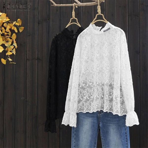 women's blouses & shirts 2022 summer women flare long sleeve fashion lace see-throught high collar tunic blusas plus size, White
women's blouses & shirts 2022 summer women flare long sleeve fashion lace see-throught high collar tunic blusas plus size, White