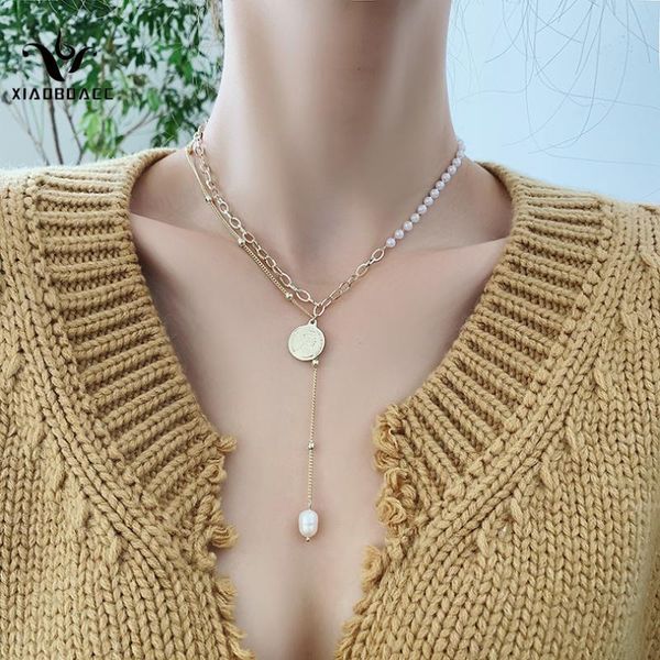 chains xiaoboacc pearl pendant chain necklace french retro coin double choker stacked for women, Silver
chains xiaoboacc pearl pendant chain necklace french retro coin double choker stacked for women, Silver
