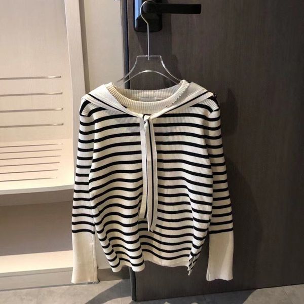 70% off 2021 autumn new navy collar college stripe three-dimensional loose comfortable contrast color sweater, Black
70% off 2021 autumn new navy collar college stripe three-dimensional loose comfortable contrast color sweater, Black