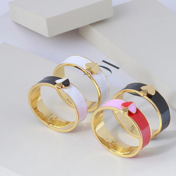 europe and the united states simple enamel color matching love heart shape wide elastic bracelet girl bangle, Black
europe and the united states simple enamel color matching love heart shape wide elastic bracelet girl bangle, Black