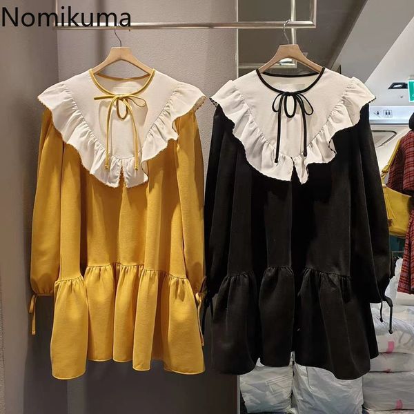 nomikuma spring new dresses elegant hit color ruffle lace up o-neck women dress causal long sleeve sweet vestidos 6e718 210427, Black;gray
nomikuma spring new dresses elegant hit color ruffle lace up o-neck women dress causal long sleeve sweet vestidos 6e718 210427, Black;gray