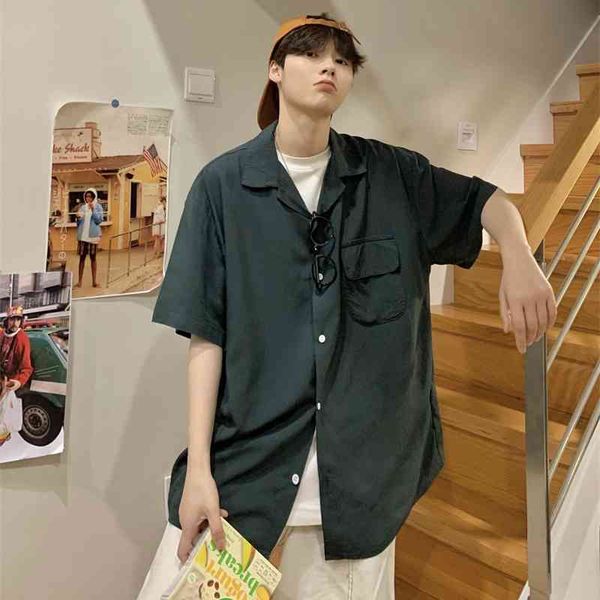 intfeday simple basic cuban collar short sleeve men's loose solid silk shirt2021, White;black
intfeday simple basic cuban collar short sleeve men's loose solid silk shirt2021, White;black