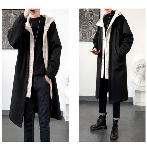 men's wool & blends 2021 autumn and winter windbreaker long fake two-piece woolen coat, Black
men's wool & blends 2021 autumn and winter windbreaker long fake two-piece woolen coat, Black