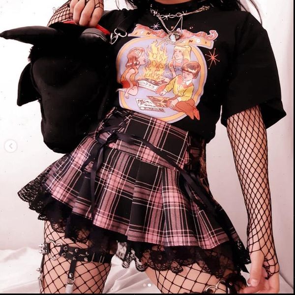 summer high waist goth pleated womens skirt plaid mini short y2k punk kawaii mujer faldas, Black
summer high waist goth pleated womens skirt plaid mini short y2k punk kawaii mujer faldas, Black
