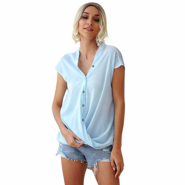 women's blouses & shirts clothing 2021 summer solid color v-neck buttons bat sleeve loose chiffon shirt, White
women's blouses & shirts clothing 2021 summer solid color v-neck buttons bat sleeve loose chiffon shirt, White