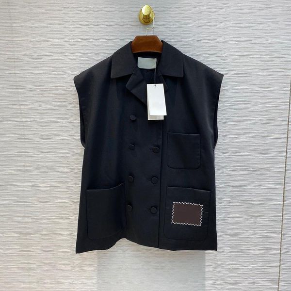 vests chic black blazer vest women high-end runway design lapel double breasted patched casual contour loose tank outwear, Black;white
vests chic black blazer vest women high-end runway design lapel double breasted patched casual contour loose tank outwear, Black;white