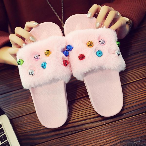 slippers cute colorful bell girls soft home women spring furry cozy shoes ladies pantuflas comfortable slip on slides flipflops, Black
slippers cute colorful bell girls soft home women spring furry cozy shoes ladies pantuflas comfortable slip on slides flipflops, Black