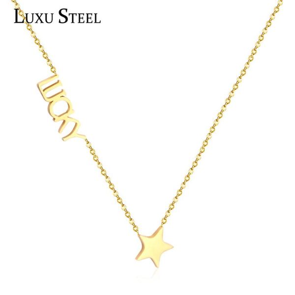 star necklace gold color lucky letter pendant women collars jewelry stainless steel chains bijoux necklaces, Silver
star necklace gold color lucky letter pendant women collars jewelry stainless steel chains bijoux necklaces, Silver