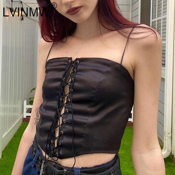 spaghetti straps front lace up solid backless camis hollow out patchwork slim sleeveless crop women summer women's tanks &, White
spaghetti straps front lace up solid backless camis hollow out patchwork slim sleeveless crop women summer women's tanks &, White