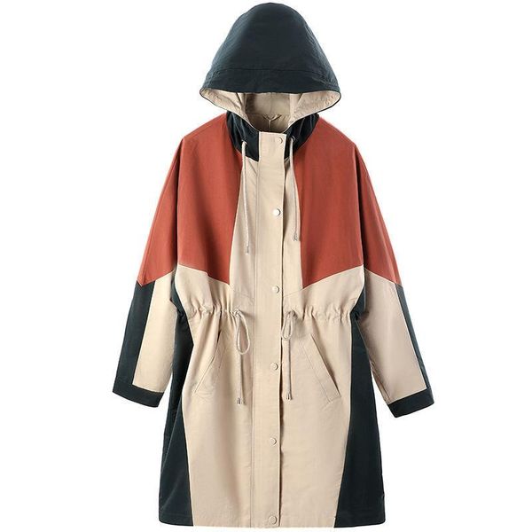 women's trench coats windbreaker women 2021 autumn/winter korean style loose casual color contrast hooded coat female, Tan;black
women's trench coats windbreaker women 2021 autumn/winter korean style loose casual color contrast hooded coat female, Tan;black