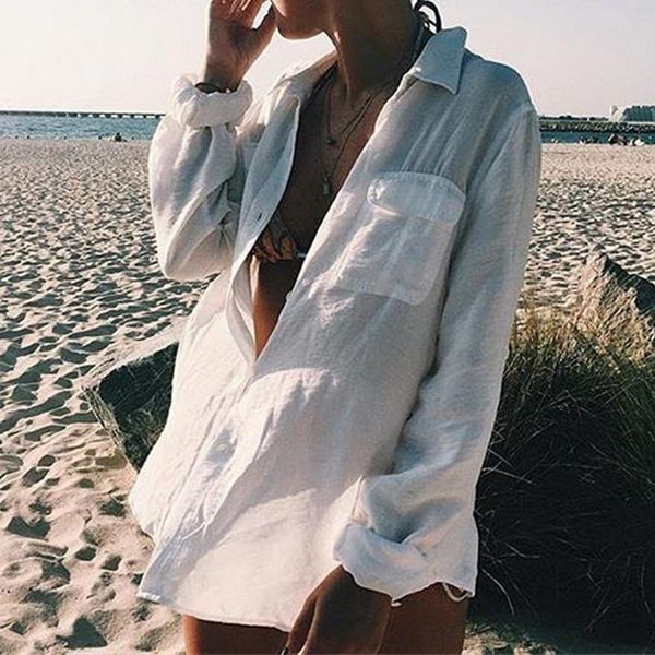 summer beach cover up fashion bathing suit biquini solid ups tunic loose swimwear swimming saida de praia women's, White;black
summer beach cover up fashion bathing suit biquini solid ups tunic loose swimwear swimming saida de praia women's, White;black