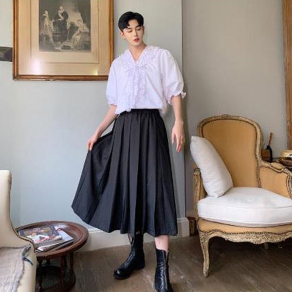 men's pants men skirt japan style loose casual pleated male women streetwear hip hop gothic kimono lovers pant stage clothes, Black
men's pants men skirt japan style loose casual pleated male women streetwear hip hop gothic kimono lovers pant stage clothes, Black