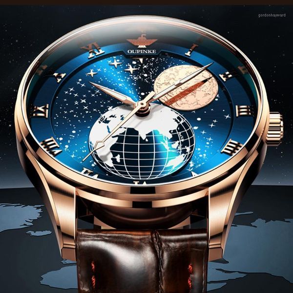 men's automatic mechanical watch miyota movement luxury 3d earth sky stainless steel moon phase luminous wristwatch oupinke 2021 wristw, Slivery;brown
men's automatic mechanical watch miyota movement luxury 3d earth sky stainless steel moon phase luminous wristwatch oupinke 2021 wristw, Slivery;brown