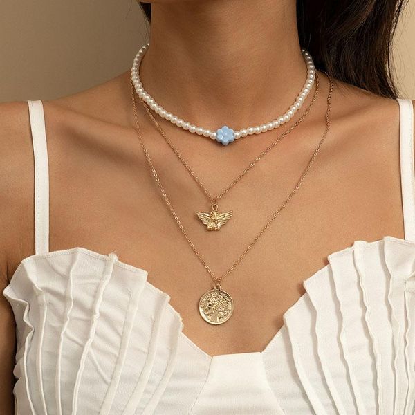 chains fashion vintage metal pearl clavicle chain necklace women angle wing pendant for office ladies jewelry xr-64, Silver
chains fashion vintage metal pearl clavicle chain necklace women angle wing pendant for office ladies jewelry xr-64, Silver
