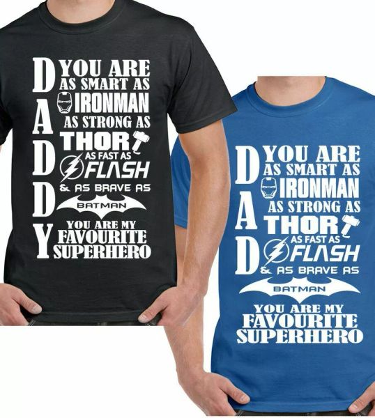 dad tshirt my "favourite superheroes men father day birthday 40th, White;black 
dad tshirt my "favourite superheroes men father day birthday 40th, White;black