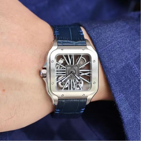 classic mens watch fully automatic mechanical watches hollow design sapphire mirror double folding clasp stainless steel strap leather wrist, Slivery;brown
classic mens watch fully automatic mechanical watches hollow design sapphire mirror double folding clasp stainless steel strap leather wrist, Slivery;brown