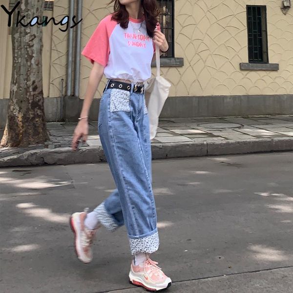women's jeans plus size high waist floral stitching women cuffed wide leg trousers korean students fashion denim pants streetwear, Blue
women's jeans plus size high waist floral stitching women cuffed wide leg trousers korean students fashion denim pants streetwear, Blue