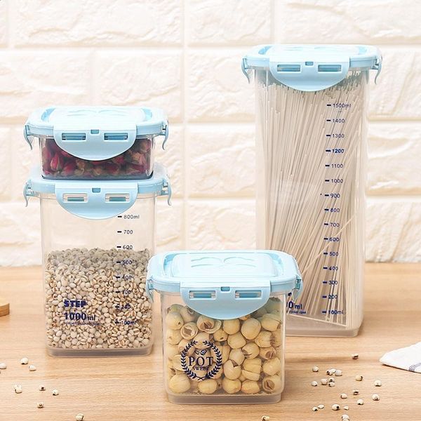 storage bottles & jars square grains sealed tank kitchen clasp transparent plastic moistureproof food receiving box
storage bottles & jars square grains sealed tank kitchen clasp transparent plastic moistureproof food receiving box