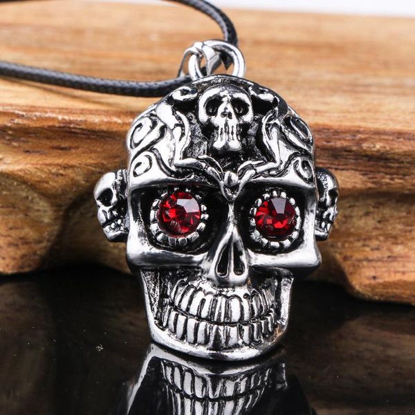 pendant necklaces diffone 2021 fashion men's skull necklace luxury red crystal hombre vintage viking student accessories male, Silver
pendant necklaces diffone 2021 fashion men's skull necklace luxury red crystal hombre vintage viking student accessories male, Silver