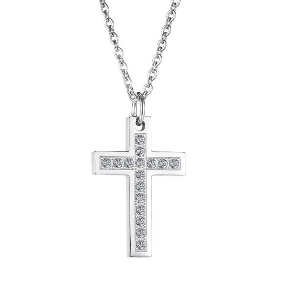 pendant necklaces men's necklace retro inlaid zircon cross trendy hip hop stainless steel clavicle chain for boyfriend, Silver
pendant necklaces men's necklace retro inlaid zircon cross trendy hip hop stainless steel clavicle chain for boyfriend, Silver