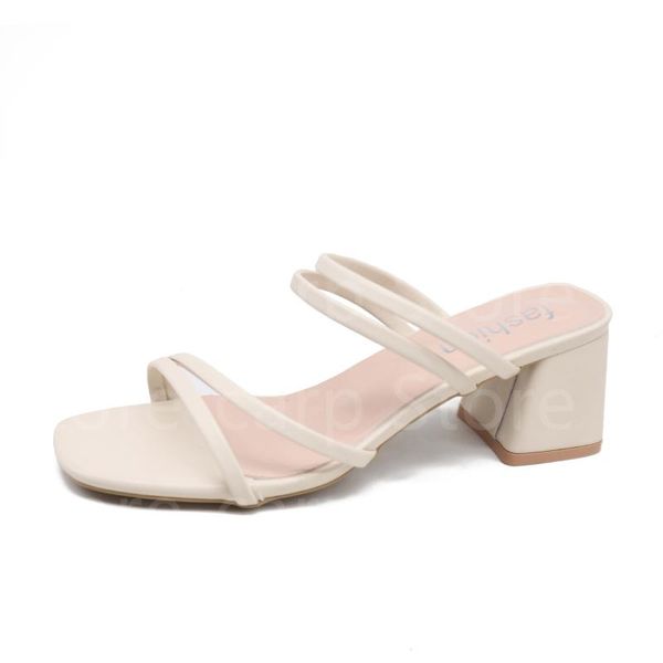 sandals summer women slippers ladies high heels square open toe slides party shoes for, Black
sandals summer women slippers ladies high heels square open toe slides party shoes for, Black