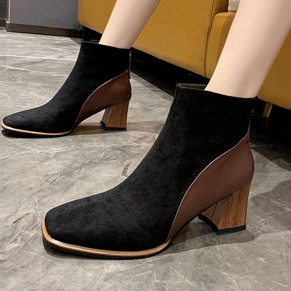 boots ankle women's autumn zipper all-match short square toe fashion suede elastic mujer, Black
boots ankle women's autumn zipper all-match short square toe fashion suede elastic mujer, Black