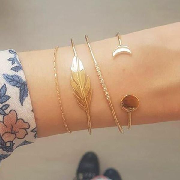 link, chain diezi vintage gold color set for women fashion rhinestone moon leaves charm bracelets girls gift bracelet jewelry, Black
link, chain diezi vintage gold color set for women fashion rhinestone moon leaves charm bracelets girls gift bracelet jewelry, Black