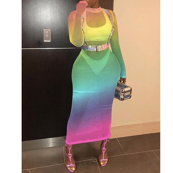 women's dress fashion gradient color long sleeved perspective nightclub plus size casual dresses, Black;gray
women's dress fashion gradient color long sleeved perspective nightclub plus size casual dresses, Black;gray