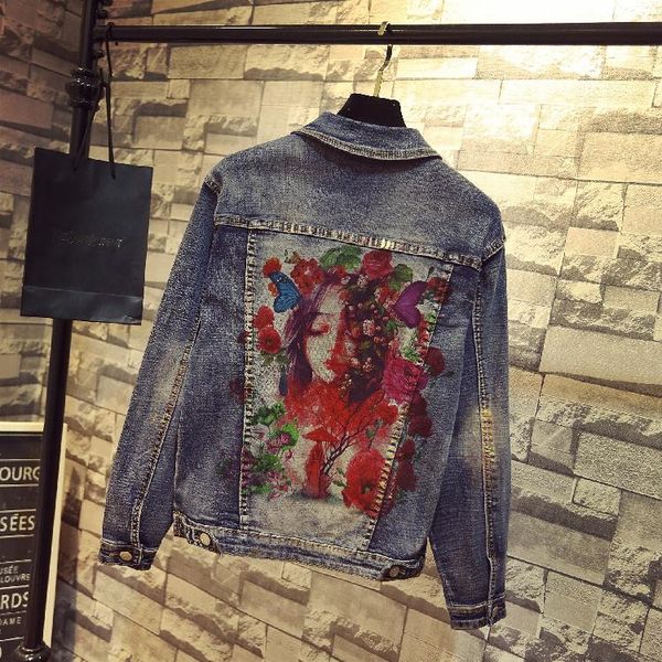 women's jackets european clothes denim autumn winter harajuku jeans jacket slim coat ladies printed basic coats, Black;brown
women's jackets european clothes denim autumn winter harajuku jeans jacket slim coat ladies printed basic coats, Black;brown