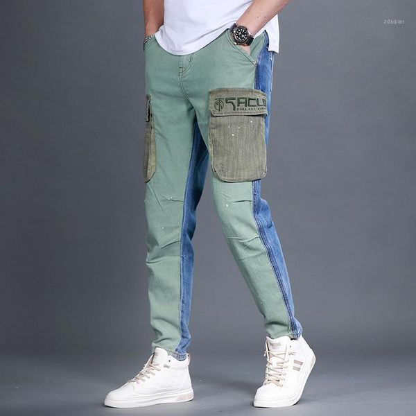 men's jeans cargo pants baggy spliced casual multi pockets streetwear large size tactical mens loose straight trousers, Blue
men's jeans cargo pants baggy spliced casual multi pockets streetwear large size tactical mens loose straight trousers, Blue