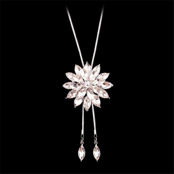 chains zircon snowflake long necklace sweater chain fashion fine metal crystal rhinestone flower pendant, Silver
chains zircon snowflake long necklace sweater chain fashion fine metal crystal rhinestone flower pendant, Silver
