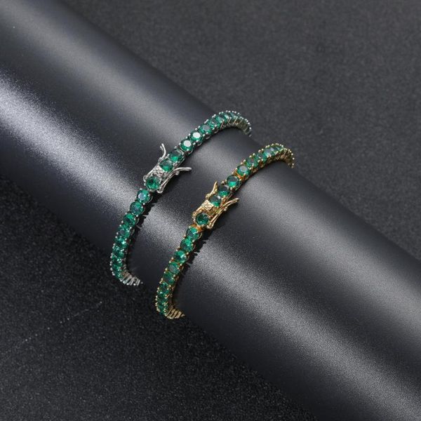 link, chain 4mm cubic green zirconia tennis iced out crystal wedding bracelet for women men gold silver color, Black
link, chain 4mm cubic green zirconia tennis iced out crystal wedding bracelet for women men gold silver color, Black