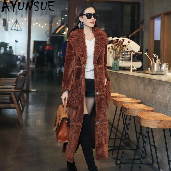 women's fur & faux double faced real coat female natural sheep shearling coats winter jacket women long genuine leather ar17d17203d, Black
women's fur & faux double faced real coat female natural sheep shearling coats winter jacket women long genuine leather ar17d17203d, Black