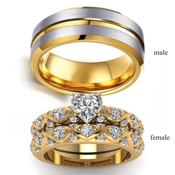 gold fashion men's ring, heart-shaped zircon women's engagement wedding jewelry set accessories cluster rings, Golden;silver
gold fashion men's ring, heart-shaped zircon women's engagement wedding jewelry set accessories cluster rings, Golden;silver