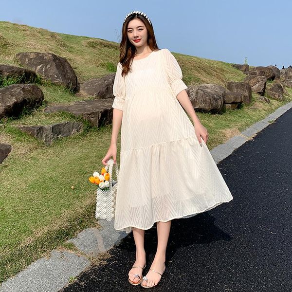 maternity dresses fashion summer dress long skirt thin white round neck short seleeve skin-friendly sundress for pregnant women 
maternity dresses fashion summer dress long skirt thin white round neck short seleeve skin-friendly sundress for pregnant women