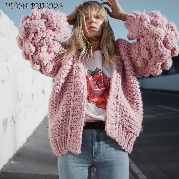 women's sweaters hitom princess lantern sleeve pompom ball knitted women cardigan handmade warm knit jumper oversized outwear coat, White;black
women's sweaters hitom princess lantern sleeve pompom ball knitted women cardigan handmade warm knit jumper oversized outwear coat, White;black
