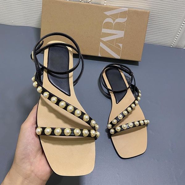 sandals summer women's beach shoes black pearl casual open toe low heel slippers sandalias mujer
sandals summer women's beach shoes black pearl casual open toe low heel slippers sandalias mujer