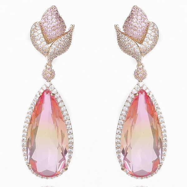 zlxgirl jewelry brand water drop shape cubic zircon rose flower wedding earrins fashon women's gold stud brincos earings, Golden;silver
zlxgirl jewelry brand water drop shape cubic zircon rose flower wedding earrins fashon women's gold stud brincos earings, Golden;silver