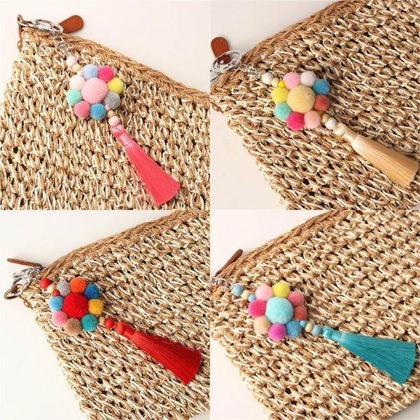 1 pc boho style flower charms wooden bead with pom pom keychain long tassel key ring women party gift dropshipping, Silver
1 pc boho style flower charms wooden bead with pom pom keychain long tassel key ring women party gift dropshipping, Silver